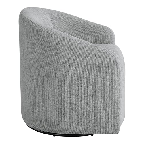 OSP Home Furnishings Bella Coastal Upholstered Barrel Swivel Chair, Dove Grey OSP Home Furnishings