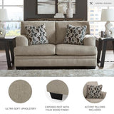 Signature Design by Ashley Stonemeade Casual Loveseat with 2 Toss Pillows, Light Brown Signature Design by Ashley