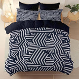 Printed Duvet Cover Set Single Size - Black 3 Pieces (1 Quilt Cover with Zipper Closure + 2 Pillow Sham), Ultra Soft Brushed Microfiber Modern Lines Minimalist Bedding Set Generic