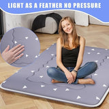 Kiseely Japanese Futon Mattress, Foldable Tatami Mat Portable Dormitory Sleeping Pad with Bag & Strap, Floor Thicken Sleeping Roll up Camping Mattress (Grey WS1, 60"X80") Kiseely