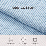 Laura Ashley - Quilt Set, Super Soft Bedding with Matching Sham, Casual Home Decor (Oxford Stripe Blue, Full/Queen) Laura Ashley