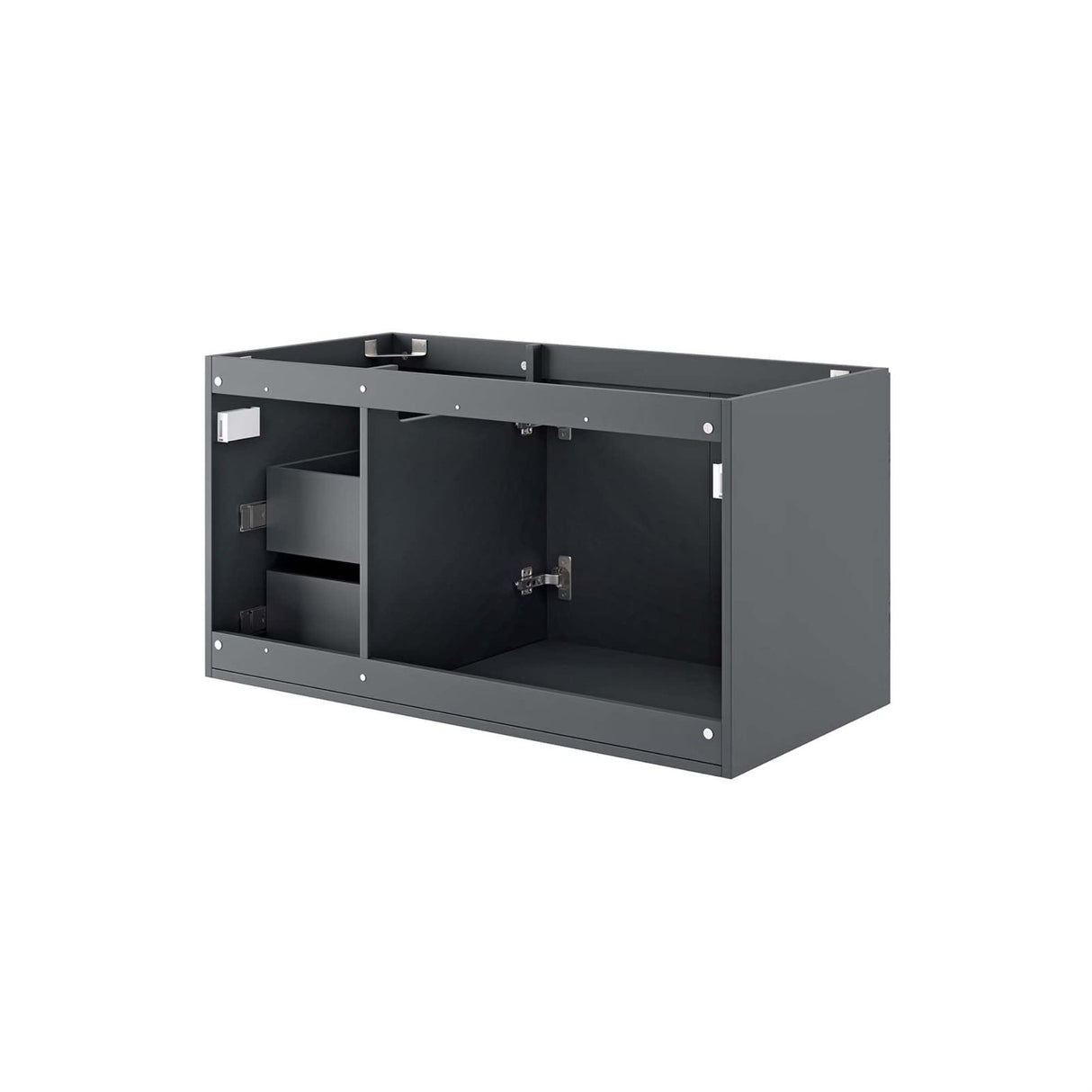 Modway Vitality 35.5" MDF and Particleboard Bathroom Vanity Cabinet in Gray Modway