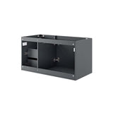 Modway Vitality 35.5" MDF and Particleboard Bathroom Vanity Cabinet in Gray Modway