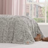 UGG Adalee Faux Fur Twin Blanket, Fluffy Blanket for Bed, Cozy Oversized Throw for Couch, Washable Twin XL Bedding, Luxury Home Decor, 66" x 90", Seal Grey UGG