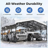 AirWire 20’x20’ Carport Canopy Metal Carport Heavy Duty Car Port Galvanized Steel Roof, Reinforced Stable Triangle Frame Enhanced Base for Snowy Windy Carports Car Tent for Car,Pickup,RV,Tractor,Boat AirWire