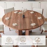 iPormis 59" Round Extendable Dining Table for 4-6, Modern Kitchen Table with Heavy Duty Pedestal Base & Wooden Top, Oval Dining Room Table for Dining Living Room, Easy Assembly, Walnut iPormis