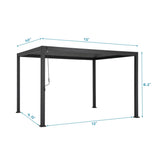 Mirador 111S Round Louvered Pergola Gazebo, 10Ft x 13Ft, Full Aluminum Frame, Adjustable Roof, Outdoor, Durable, Charcoal MIRADOR