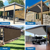 Amagenix 90% Shade Fabric 12'X 18' Mocha Sun Shade Cloth with Grommets GN101 for Pergola Replacement Shade Cover Canopy - Commercial Grade 185 GSM - Cable Zip Ties Included (We Customized) Amagenix