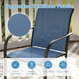 DIFY 11 Pieces Outdoor Patio Dining Set for 10, 60" Black Round Metal Dining Table and 10 Blue Stackable Sling Dining Chairs, Outdoor Table and Chairs for Lawn Garden Backyard Deck DIFY