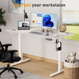 VVENACE 55 x 24 Inch Electric Standing Desk Adjustable Height, Sit Stand Desk, Stand up Desk for Home Office, Computer Workstation (Spliced Desktop,White) VVENACE
