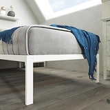 Zinus Mia Metal Platform Bed Frame - Twin Size, Wood Slat Support, Easy Assembly, White Zinus