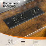 VINGLI Floating Bed Frame Twin Bed with Charging Station and LED Lights,Twin Metal Bed Frame,Cozy Hidden Storage Velvet Upholstered Headboard,No Box Spring Needed,Easy Assembly,Black VINGLI