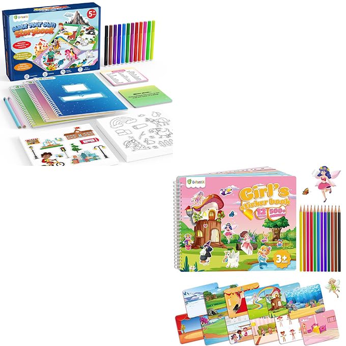 D-FantiX My Storybook Art Kit & Girl's Sticker Book for Kids D-FantiX