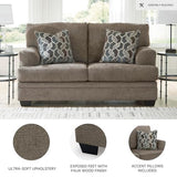 Signature Design by Ashley Stonemeade Casual Loveseat with 2 Toss Pillows, Dark Brown Signature Design by Ashley