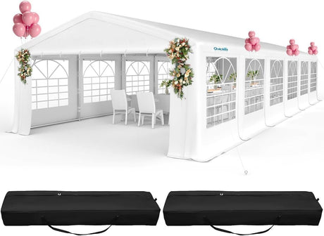 Quictent 20x40ft Party Tent Heavy Duty Outdoor Wedding Event Shelters Upgraded Galvanized Canopy Commercial Tent with Removable Sidewalls & 7 Storage Bags Quictent