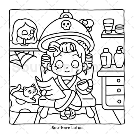 Spooky Vibes: Coloring Book for Adults and Teens with Cute Creepy Characters and Hygge Scenes, Easy and Cozy Designs for Relaxation and Stress Relief (Spooky - Cute - Easy Coloring) WoodArtSupply