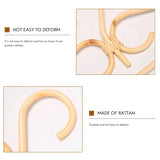 Luejnbogty 2Pcs Rattan Clothes Hanger Natural Rattan Hand-Woven 3 Hook Hanger for Home Wardrobe Clothing Store Decor 40x20cm Luejnbogty