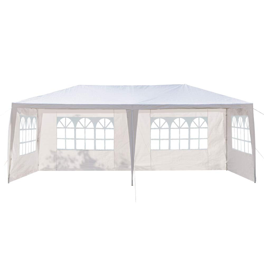 Simply-Me 10' x 20' Outdoor Canopy Waterproof Gazebo Party Wedding Tent,Sunshade Shelter Canopy Gazebo with 4 Removable Sidewalls,White