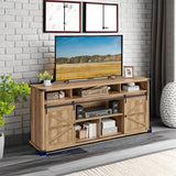 VASAGLE TV Stand for TVs up to 75 Inches, Farmhouse Entertainment Center with Sliding Barn Doors, TV Console Table for Living Room, Honey Brown ULTV323K41 VASAGLE