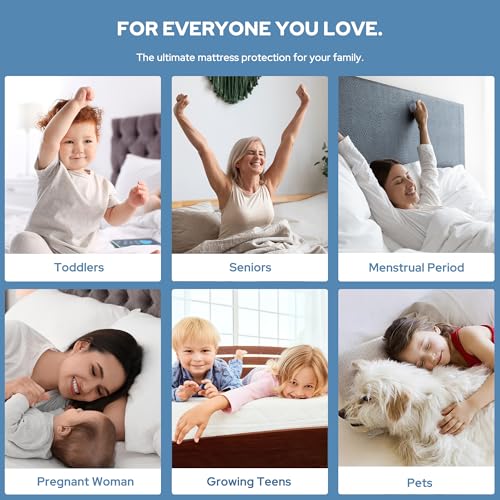 BEDLORE Full Size Mattress Protector, Waterproof Noiseless Mattress Cover with Stretchable Pockets for 6-15 inches Mattress, Soft Breathable Mattress Pad for College Dorm (Dark Gray) BEDLORE