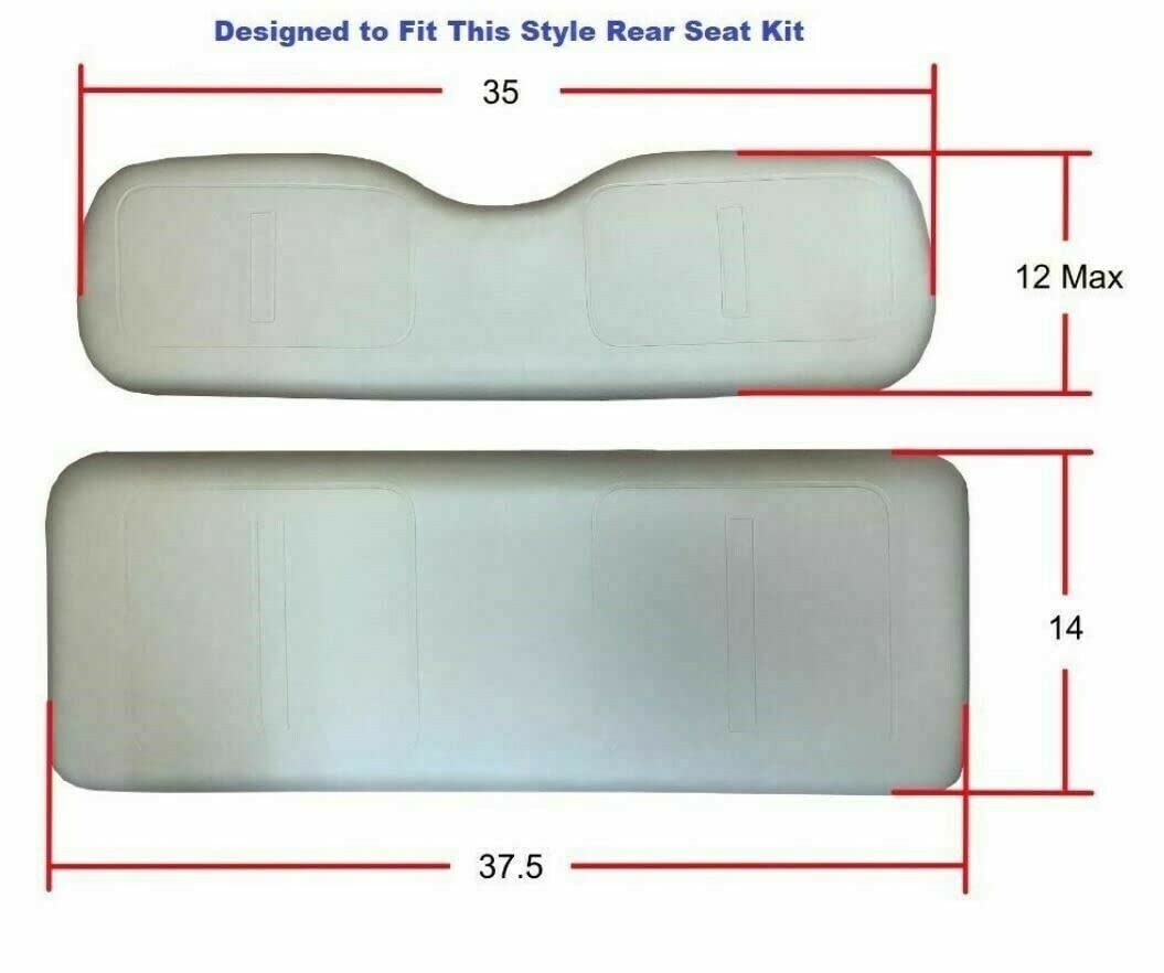 Huskey 4PCS Golf Cart Front/Rear Seat Covers for EZGO Medalist/TXT 94-13 Custom Two-Tone Black/Blue Diamond Stitching with Blue Piping, Marine Grade Huskey Parts Company