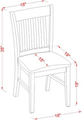 East West Furniture Norfolk Kitchen Dining Linen Fabric Upholstered Wood Chairs, Set of 2, Oak East West Furniture