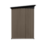 Metal Outdoor Storage Shed 5 x 4 FT, Steel Utility Tool Shed Storage House with Sloping Roof and Lockable Door, Waterproof Garden Storage Tool Shed for Backyard Patio Lawn (Brown, 5X4 FT) Anwick