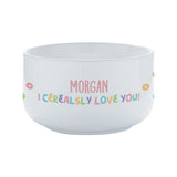 Personalization Universe I Cerealsly Love You 14oz Kids Cereal Bowl - Customizable, Dishwasher and Microwave Safe, Chip-Resistant Stoneware Bowl Perfect for Cereal, Soup, Snacks and More Personalization Universe