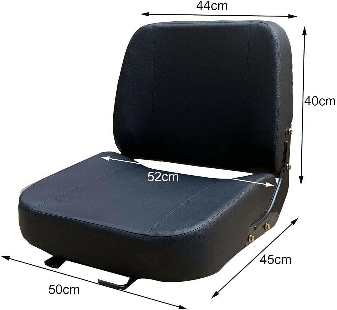 MECUTP Universal Forklift Seat with Adjustable Slide Track and Tool Bag, Tractor Seat Skid Loader Seat Suspension Seat for Excavator Skid Loader Backhoe Dozer Telehandler MECCTP