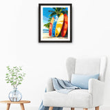 Natuyalo Paint by Numbers Kit for Adults - Colorful Surfboard DIY Acrylic Adult Paint by Number Kits Beach Scenery Canvas Painting for Adults Beginners Art Crafts Without Frame, 16x20 Inch Natuyalo