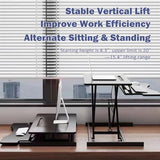 Royjhnl Standing Desk Converter 32 Inch, Height Adjustable Sit-Stand Workstation, Dual Monitor Riser with Wide Keyboard Tray - Office & Home Use, Black (Black) Royjhnl