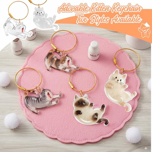 OGNWFUNK 2Pcs Cat Hair Keepsake Bottles, Pet Hair Keychain for Collecting Hair, Furever Gift for Pet Lovers, Cat Keychain Memory Keepsake