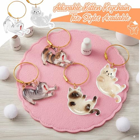 OGNWFUNK 2Pcs Cat Hair Keepsake Bottles, Pet Hair Keychain for Collecting Hair, Furever Gift for Pet Lovers, Cat Keychain Memory Keepsake OGNWFUNK