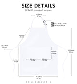 Syntus 4 Pack Adjustable Bib Apron Waterdrop Resistant with 2 Pockets Cooking Kitchen Aprons for Women Men Chef, White Syntus