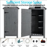 Outdoor Storage Cabinet, Garden Wood Tool Shed, Outside Wooden Shed Closet with Shelves and Latch for Yard, Patio, Deck and Porch,30.3”L X 21.3”W X 70.5”H (Grey) Anwick