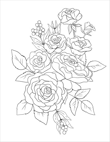 Stress Relief Flower Coloring Book For Adults: Beautiful and Relaxing Floral Designs, Arrangements, and Bouquets