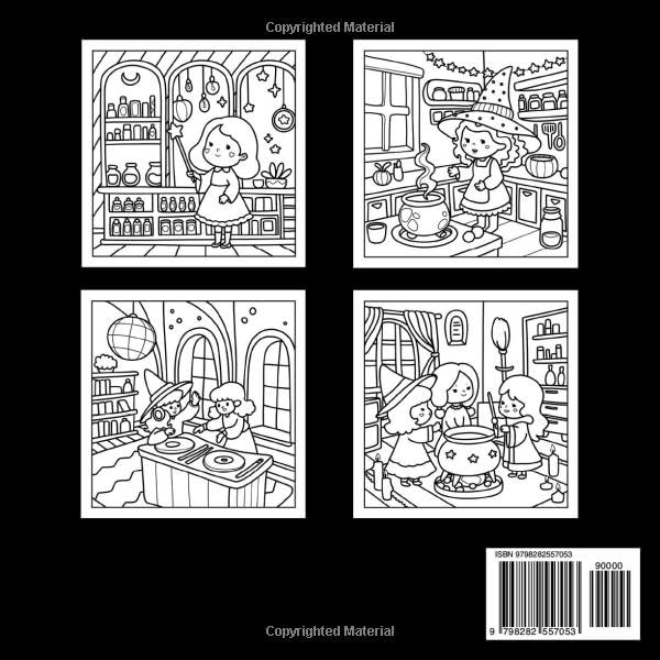 Cozy Witch, Adorable Magical Moments Coloring Book For Adults, Teens: Chibi Witchy Illustrations, Hygge & Comfy Fantasy Vibes WoodArtSupply