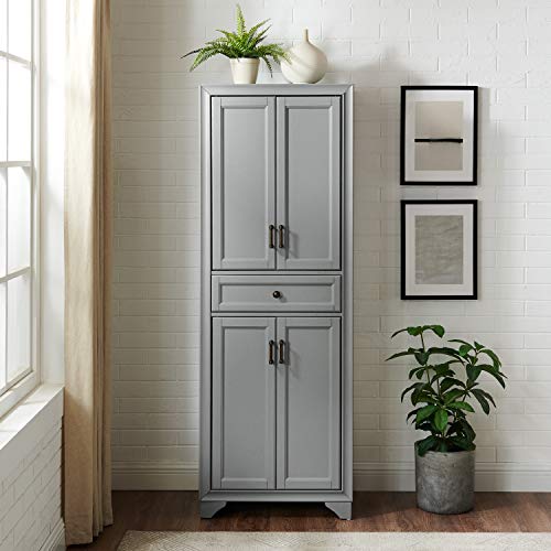 Crosley Furniture Tara Pantry, Distressed Gray - WoodArtSupply