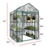 Greenhouse - Walk in Greenhouse with 8 Sturdy Shelves and PVC Cover for Indoor or Outdoor Use - 56 x 56 x 76-Inch Green House by Home-Complete Home-Complete