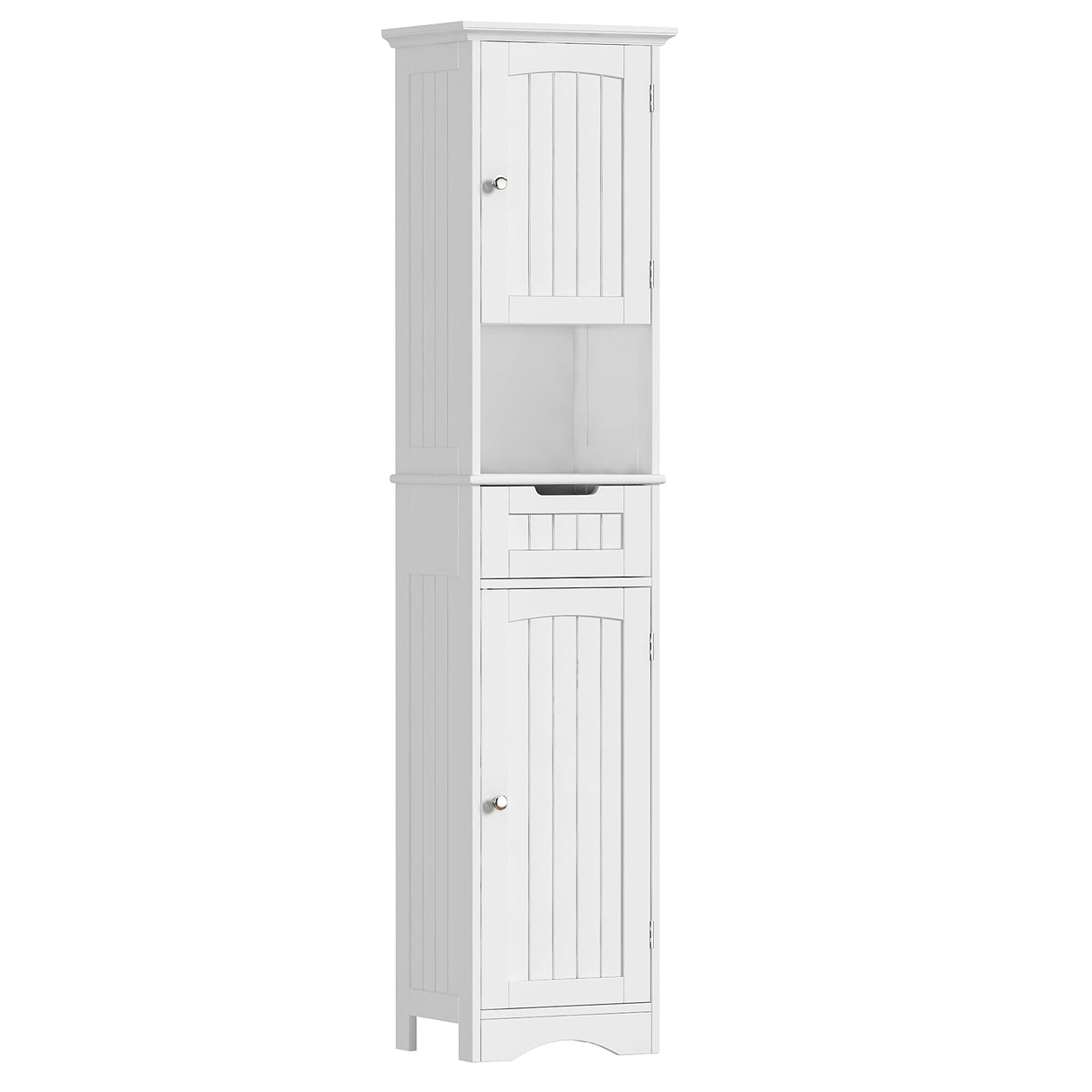 ChooChoo 67" Tall Bathroom Storage Cabinet Freestanding with Adjustable Shelves, Narrow Storage Linen Cabinet with 2 Doors and 1 Drawers for Bathroom, Living Room, Kitchen, White ChooChoo
