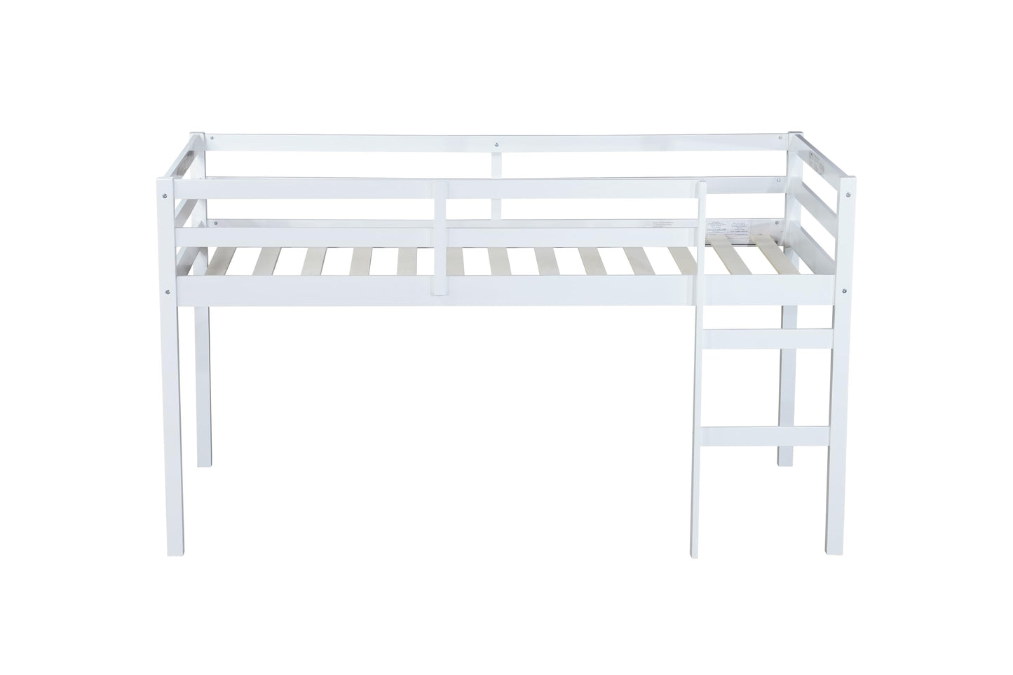 PVWIIK Twin Loft Bed with Ladder for Girls & Boy,Solid Wooden Frame with Slats Support & Under The Bed Storage for Kids Bedroom,No Box Spring Needed,White