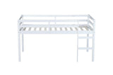 Bellemave Twin Size loft Bed for Kids, Kids loft Bed with Ladder, Wooden loft Bed for Kids, Low loft Bed, White Bellemave
