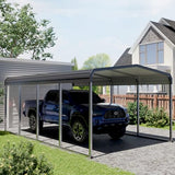 12x20 FT Heavy Duty Metal Carport Kits with Galvanized Steel Roof and Frame, Outdoor Carport Canopy Enhanced Base, Extra Large Car Garage Shelter for Car, SUV, Truck and Boats, Gray Redpick