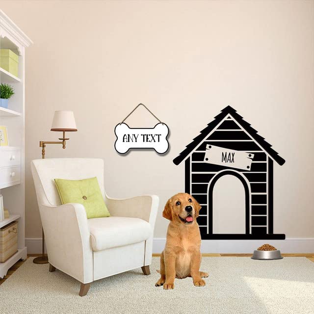 Ymaotrade Custom Bone Shape Sign,Dog Cat Pawprints Personalized Sign for Puppies Home Decor - Custom Name Wooden Plank Rustic Wall Decor Sign 8.3x4.8" Ymaotrade