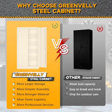 Greenvelly Metal Garage Storage Cabinet with Doors and Shelves,72" Steel Locking Garage Storage Cabinet,Metal Office Storage Cabinet for Home,School,Garage(Grey) Greenvelly