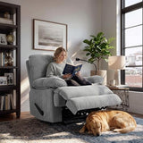 Chizzyseat Manual Oversized Recliner Chair for Heavy Duty Adults 400lbs Extra Wide Recliner with Phone Holder Big Man Recliners for Living Room Bedroom Nursery RV Dark Grey