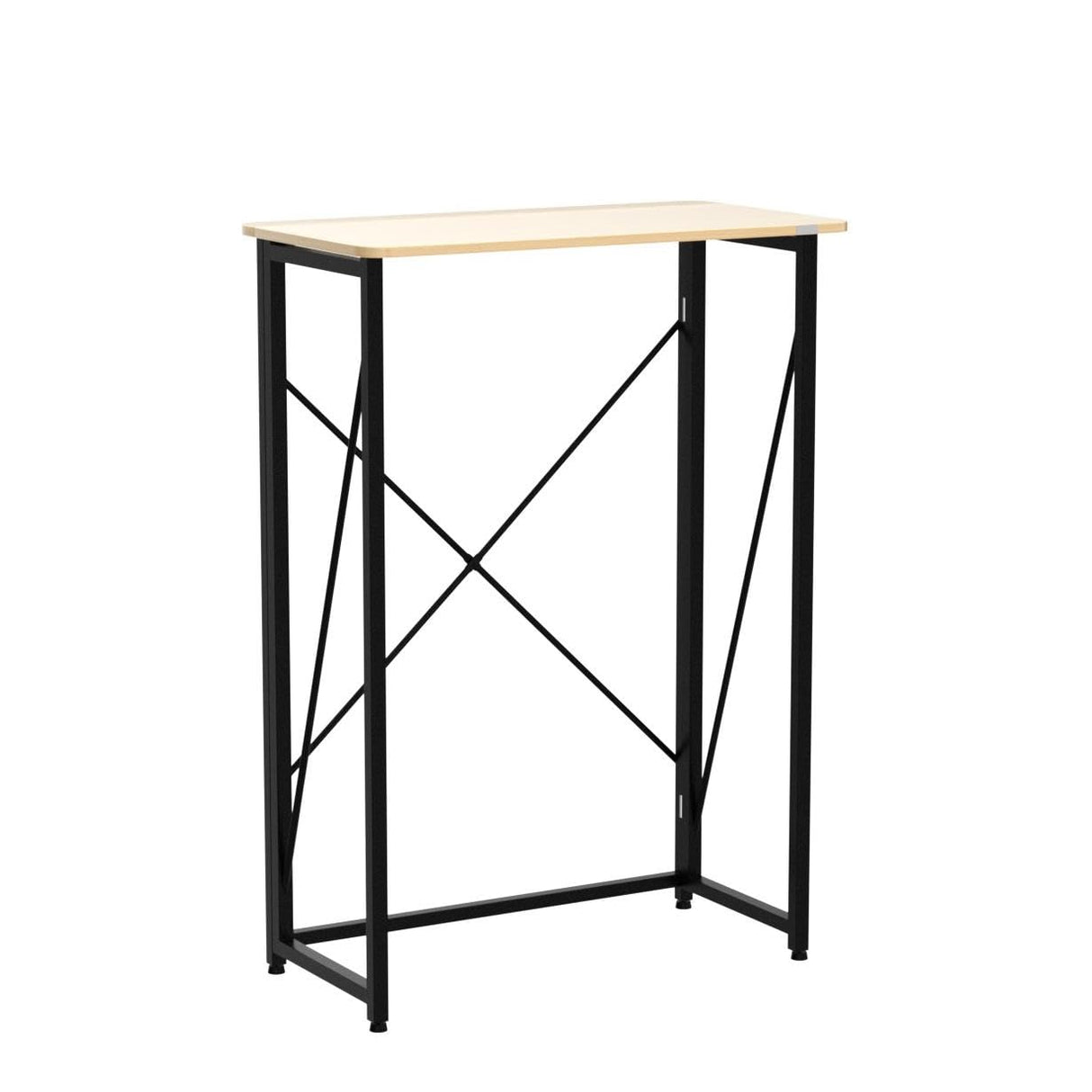 Folding Laptop Computer Desk, Standing Desk, 31in Small Desk for Sitting or Standing, No Need to Assembly, Suitable for Home, Office, Writing (Wood Board Color) Ytaoka