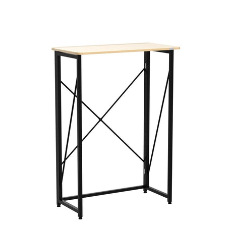 Folding Laptop Computer Desk, Standing Desk, 31in Small Desk for Sitting or Standing, No Need to Assembly, Suitable for Home, Office, Writing (Wood Board Color) Ytaoka