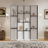 SOFTSEA Queen Murphy Bed with Rotating Frame, Storage Shelves, Foldable Wall Bed Frame with Bookcase, Hidden Murphy Bed Cabinet for Home Office, Guest Room, Space-Saving, White SOFTSEA