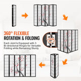 VEVOR Room Divider, 6 Panel Japanese Room Divider Screen, Wood Folding Privacy Screen Indoor, Japanese Partition Portable Decoration Dividers, for Room Separation Home Office Restaurant & Bedroom VEVOR